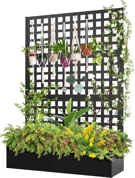 metal box 47|FENCY Metal Raised Garden Bed with Trellis, Metal .